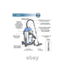 Hyundai HYVI3014 3 in 1 Wet & Dry Vacuum Cleaner 1400 Watt 240v