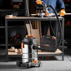 INDUSTRIAL Wet Dry Vacuum Cleaner Powerful Portable Hoover Commercial Steel 30L