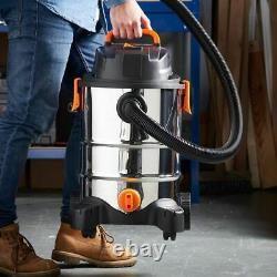 INDUSTRIAL Wet Dry Vacuum Cleaner Powerful Portable Hoover Commercial Steel 30L