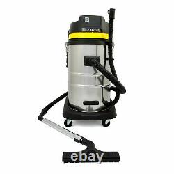 Industrial Vacuum Cleaner Wet & Dry Extra Powerful Stainless Steel 60L B1547