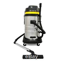 Industrial Vacuum Cleaner Wet & Dry Extra Powerful Stainless Steel 60L Hoover