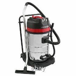Industrial Vacuum Cleaner Wet & Dry Vac Extra Powerful Stainless Steel 80L B1125