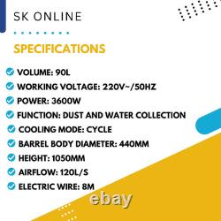 JOVS Commercial & Industrial Vacuum Cleaner 90L Wet/Dry 3600W Plastic Tank JOVS Commercial & Industrial Vacuum Cleaner 90L Wet/Dry 3600W Plastic Tank