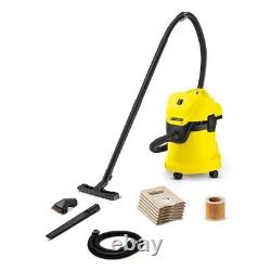 KARCHER WD3 WET & DRY VACUUM CLEANER with EXTRA NOZZLE, BRUSH & BAGS NEW