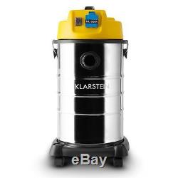 Klarstein 30l Wet Dry Vacuum Cleaner Industrial Shop Vac 1800w Stainless Steel