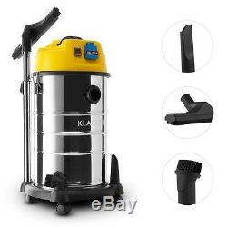 Klarstein 30l Wet Dry Vacuum Cleaner Industrial Shop Vac 1800w Stainless Steel