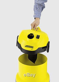 Karcher WD2 Tough Vac, Wet and Dry Vaccum Cleaner Yellow 12 litres 1200 watts