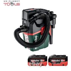 Metabo AS18HEPA PC Compact Wet & Dry Vacuum Cleaner With 2 x 8.0Ah Batteries