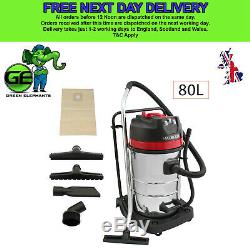NEW 80L Industrial Vacuum Cleaner Wet and Dry CARWASH KIT 6pc Free Kit 3000W