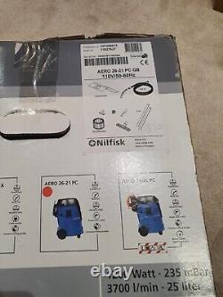 Nilfisk Aero 26-21 Wet/Dry Cleaner + Dust Extraction 110V /50-60Hz Black, Blue