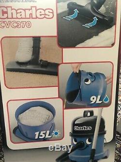 Numatic Charles CVC370 Vacuum Cleaner Hoover Wet & Dry 3 in 1 Blue A21A Kit UK
