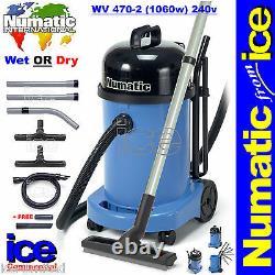 Numatic WV470-2 Blue Wet or Dry Industrial Vacuum Cleaner AA12 Kit 2020 UK Model