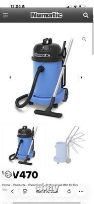 Numatic WV470-2 WET or DRY Twinflo Motor Industrial Commercial Vacuum Cleaner