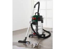 Parkside 1500W 30L Industrial Wet & Dry Vacuum Cleaner Stainless Steel Tank