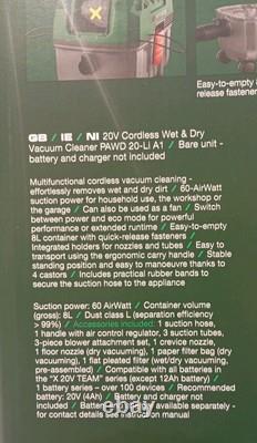 Parkside 20V Cordless Wet & Dry Vacuum Cleaner Bare Unit New Boxed Unused