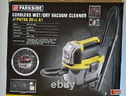 Parkside 20V Cordless Wet / Dry Vacuum Cleaner with 4Ah Battery & Charger (2021)