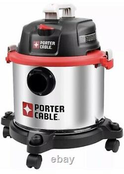 Porter Cable Wet & Dry Vacuum Cleaner 19L, 1.5m Hose PCX19406-5B, Black NEW