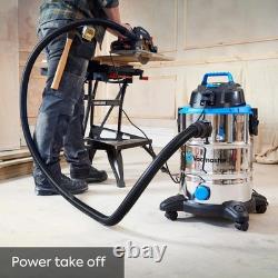 Power 30 PTO Wet & Dry Cleaner 1500W, 30L Stainless Steel 2 Guarantee