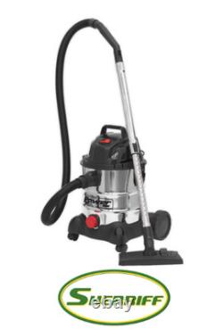 SEALEY PC200SD Vacuum Cleaner Industrial Wet & Dry 20ltr 1250W Stainless Drum