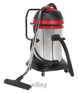 Sealey Pc85 Vacuum Cleaner Industrial Wet & Dry Twin Motor 75ltr Stainless Drum
