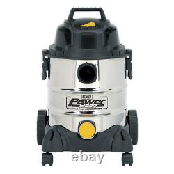 Sealey 20L Wet & Dry Industrial Vacuum Cleaner 1250With110V Stainless Drum PC200SD