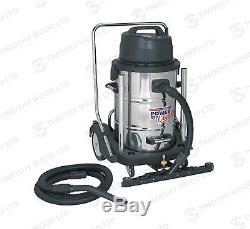 Sealey Industrial Wet & Dry Wet & Dry Vacuum Cleaner Stainless Swivel Drum 77ltr