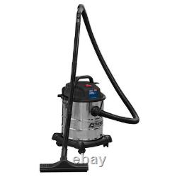 Sealey PC195SD 20ltr Wet & Dry Vacuum Cleaner 1250W Stainless Bin Hoover