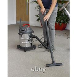 Sealey PC195SD 20ltr Wet & Dry Vacuum Cleaner 1250W Stainless Bin Hoover