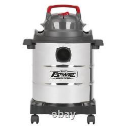 Sealey PC195SD 20ltr Wet & Dry Vacuum Cleaner 1250W Stainless Bin Hoover