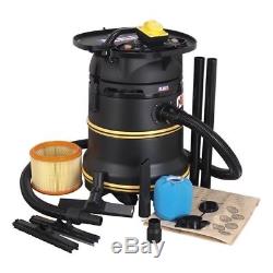 Sealey PC35110V Vacuum Cleaner Industrial Wet & Dry 35ltr 1200With110V Plastic Dru