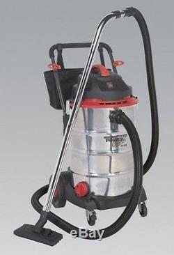Sealey PC460 Vacuum Cleaner Wet & Dry 60Ltr Stainless Drum 1600With230V Clean Home