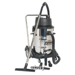 Sealey PC477 Industrial Wet & Dry Vacuum Cleaner 77ltr Stainless Drum 2400With230V