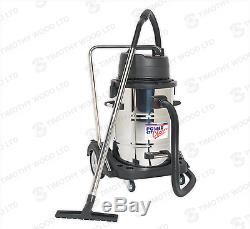 Sealey PC477 Industrial Wet & Dry Vacuum Cleaner Valeting Vac 77 Litre 2400w