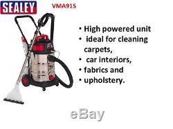 Sealey VMA915 Valet Machine Wet & Dry 30ltr Stainless Carpet Upholstery Cleaner