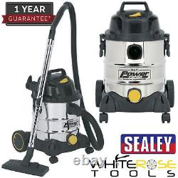 Sealey Vacuum Cleaner Industrial Wet & Dry 20L 1250With110V Stainless Drum