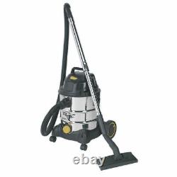 Sealey Vacuum Cleaner Industrial Wet & Dry 20L 1250With110V Stainless Drum