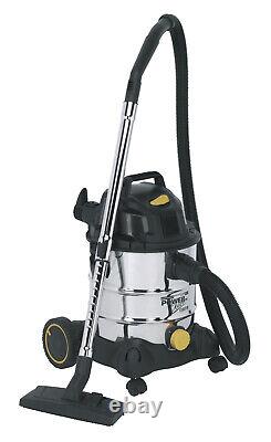 Sealey Vacuum Cleaner Industrial Wet & Dry 20L 1250With110V Stainless Drum PC200SD