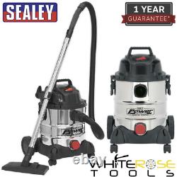 Sealey Vacuum Cleaner Industrial Wet & Dry 20L 1250With230V Stainless Drum