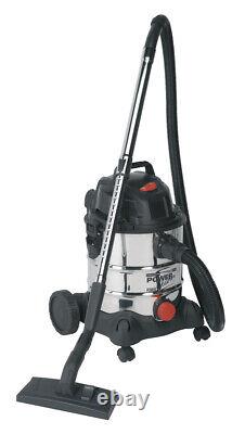 Sealey Vacuum Cleaner Industrial Wet & Dry 20L 1250With230V Stainless Drum PC200SD