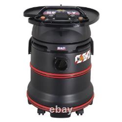 Sealey Vacuum Cleaner Industrial Wet/Dry 35L 1200With230V Plastic Drum Self-Clean