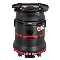 Sealey Vacuum Cleaner Industrial Wet & Dry 35ltr 1200With230V Plastic Drum