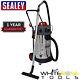 Sealey Vacuum Cleaner Industrial Wet/Dry 38L 1500With230V Stainless Steel