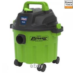 Sealey Vacuum Cleaner Wet & Dry 10L 1000With230V Hi-Vis Green