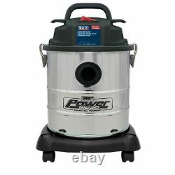 Sealey Vacuum Cleaner Wet & Dry 20L 1200With230V Stainless Drum