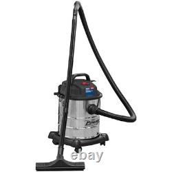 Sealey Vacuum Cleaner Wet & Dry 20L 1200With230V Stainless Drum PC195SD