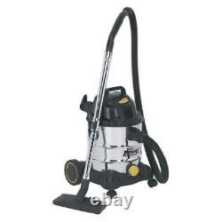 Sealey Vacuum Cleaner Wet & Dry Stainless Drum 20L 1250With110V