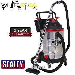 Sealey Vacuum Cleaner Wet and Dry 60L Stainless Drum 1600With230V