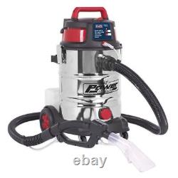 Sealey Valet Machine Wet & Dry 30L Stainless Drum Cleaner Garage Workshop