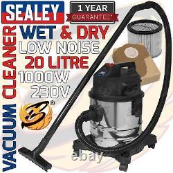 Sealey Wet And Dry Vacuum Cleaner 20l 1000w / 240v Water Dirt Carpet Washer