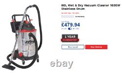 Sealy LARGE WET & DRY Vacuum Cleaner / Car / Decking / Hot Tub 60L RRP £479